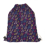 Cute Music Notes Pattern Print Drawstring Bag