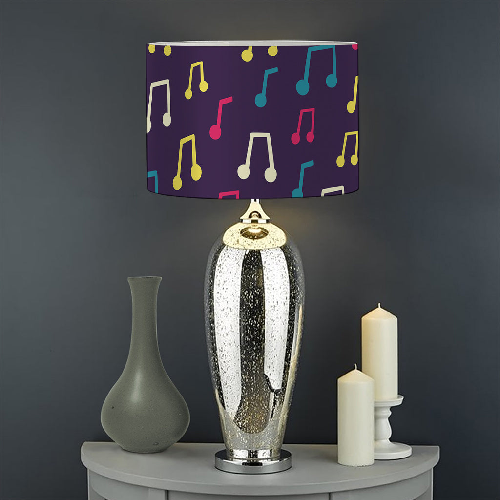 Cute Music Notes Pattern Print Drum Lamp Shade