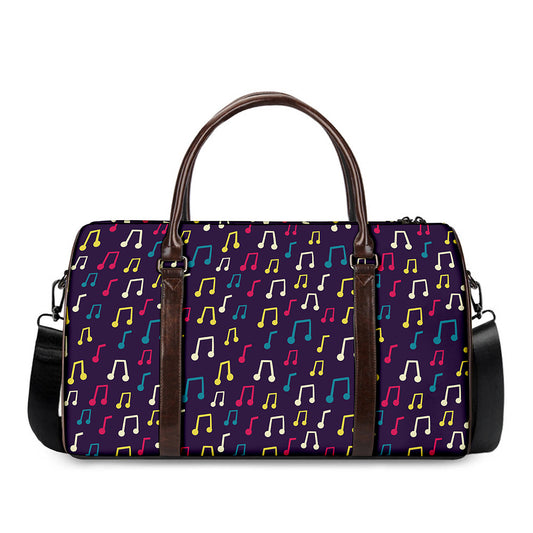 Cute Music Notes Pattern Print Duffle Bag