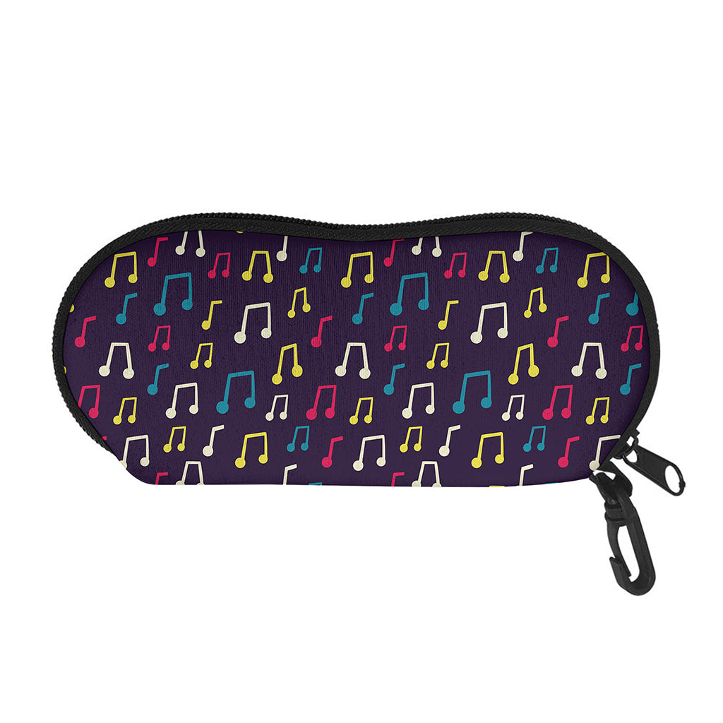 Cute Music Notes Pattern Print Glasses Case
