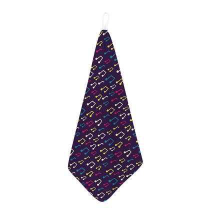 Cute Music Notes Pattern Print Hand Towel