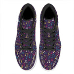 Cute Music Notes Pattern Print High Top Leather Sneakers