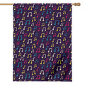 Cute Music Notes Pattern Print House Flag