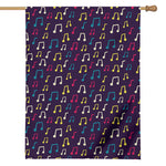 Cute Music Notes Pattern Print House Flag