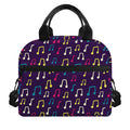 Cute Music Notes Pattern Print Insulated Lunch Bag