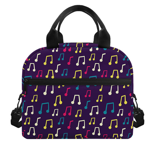 Cute Music Notes Pattern Print Insulated Lunch Bag
