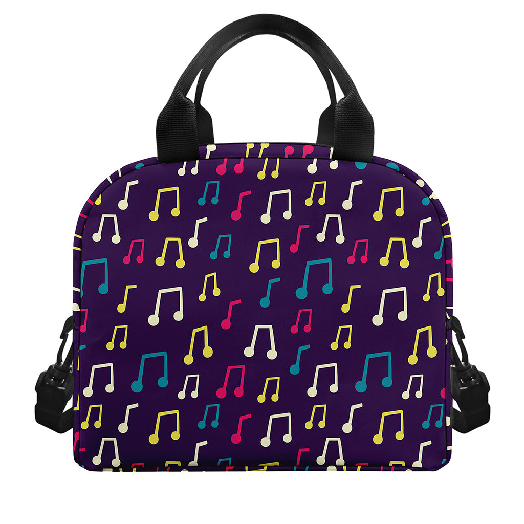 Cute Music Notes Pattern Print Insulated Lunch Bag