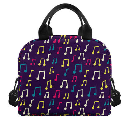 Cute Music Notes Pattern Print Insulated Lunch Bag