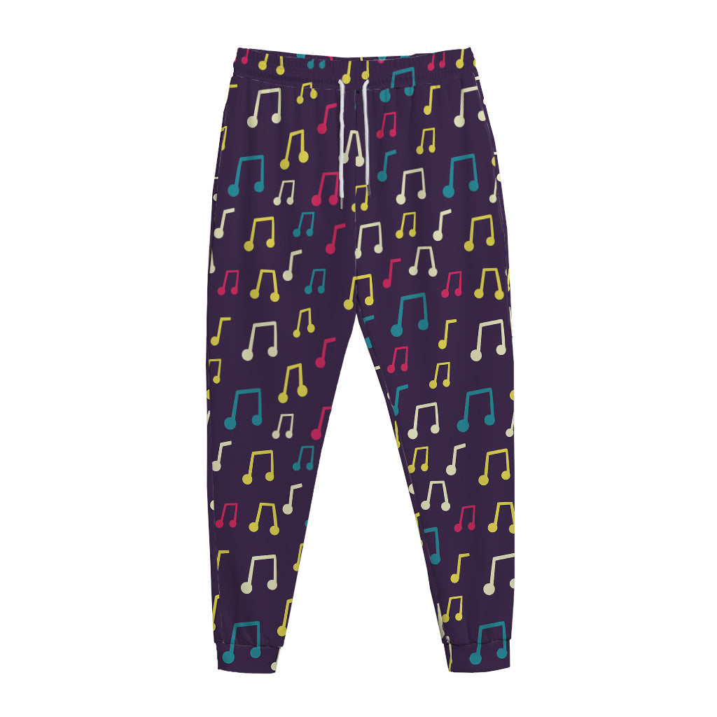 Cute Music Notes Pattern Print Jogger Pants