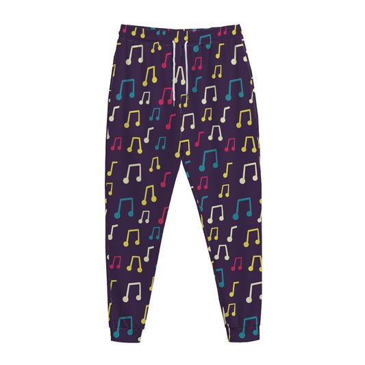 Cute Music Notes Pattern Print Jogger Pants
