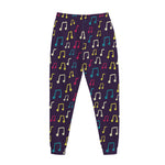 Cute Music Notes Pattern Print Jogger Pants