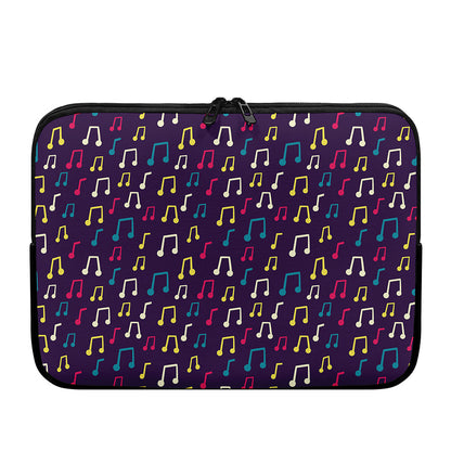 Cute Music Notes Pattern Print Laptop Sleeve