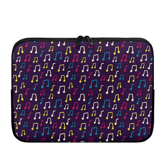 Cute Music Notes Pattern Print Laptop Sleeve