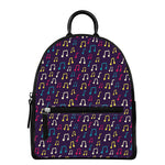 Cute Music Notes Pattern Print Leather Backpack