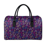Cute Music Notes Pattern Print Leather Duffle Bag
