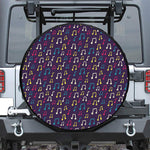 Cute Music Notes Pattern Print Leather Spare Tire Cover