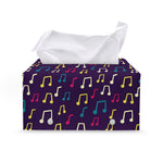 Cute Music Notes Pattern Print Leather Tissue Box Cover