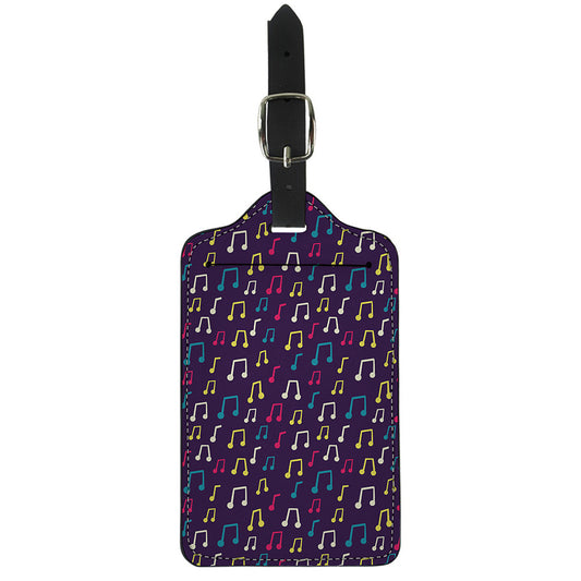 Cute Music Notes Pattern Print Luggage Tag