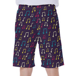 Cute Music Notes Pattern Print Men's Beach Shorts
