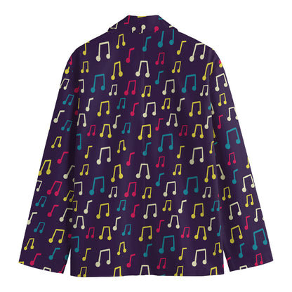 Cute Music Notes Pattern Print Men's Blazer