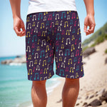 Cute Music Notes Pattern Print Men's Cargo Shorts