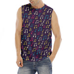 Cute Music Notes Pattern Print Men's Fitness Tank Top