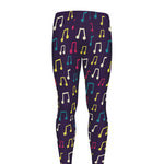 Cute Music Notes Pattern Print Men's leggings