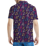 Cute Music Notes Pattern Print Men's Polo Shirt