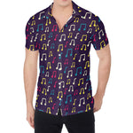 Cute Music Notes Pattern Print Men's Shirt