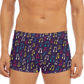 Cute Music Notes Pattern Print Men's Short Boxer Briefs