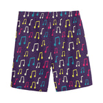 Cute Music Notes Pattern Print Men's Sports Shorts
