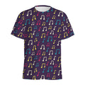 Cute Music Notes Pattern Print Men's Athletic T-Shirt
