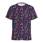 Cute Music Notes Pattern Print Men's Sports T-Shirt
