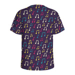 Cute Music Notes Pattern Print Men's Sports T-Shirt