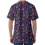Cute Music Notes Pattern Print Men's Velvet T-Shirt