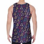 Cute Music Notes Pattern Print Men's Velvet Tank Top