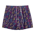 Cute Music Notes Pattern Print Mesh Shorts