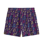 Cute Music Notes Pattern Print Mesh Shorts
