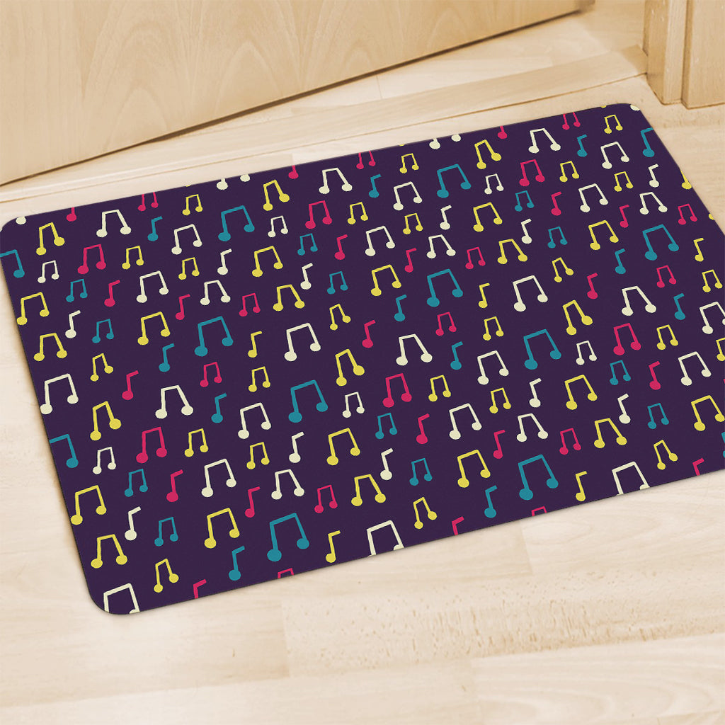 Cute Music Notes Pattern Print Polyester Doormat