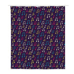 Cute Music Notes Pattern Print Polyester Shower Curtain