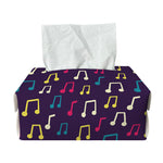Cute Music Notes Pattern Print Rectangle Tissue Box Cover