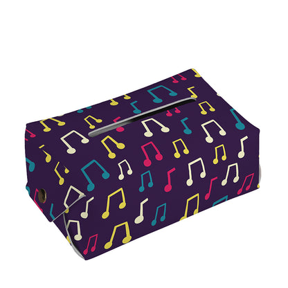 Cute Music Notes Pattern Print Rectangle Tissue Box Cover