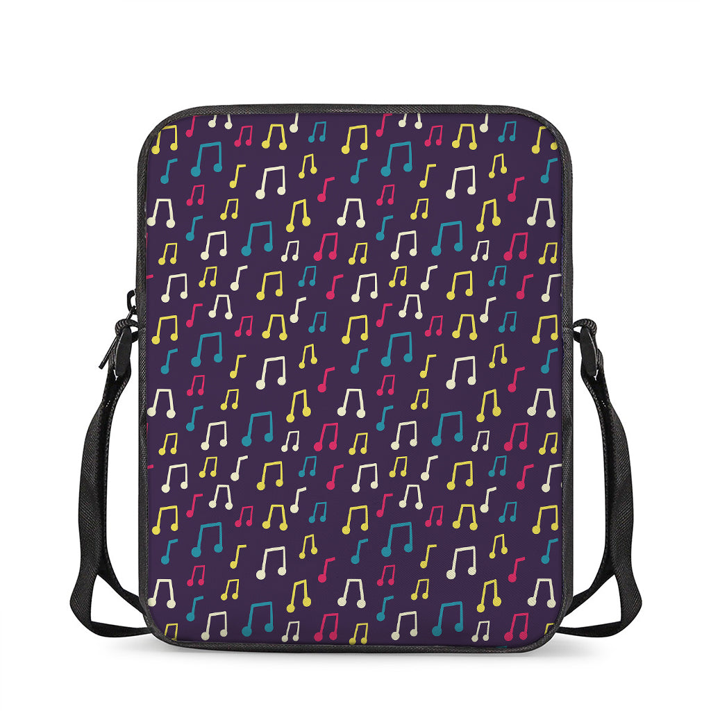 Cute Music Notes Pattern Print Rectangular Crossbody Bag