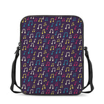 Cute Music Notes Pattern Print Rectangular Crossbody Bag