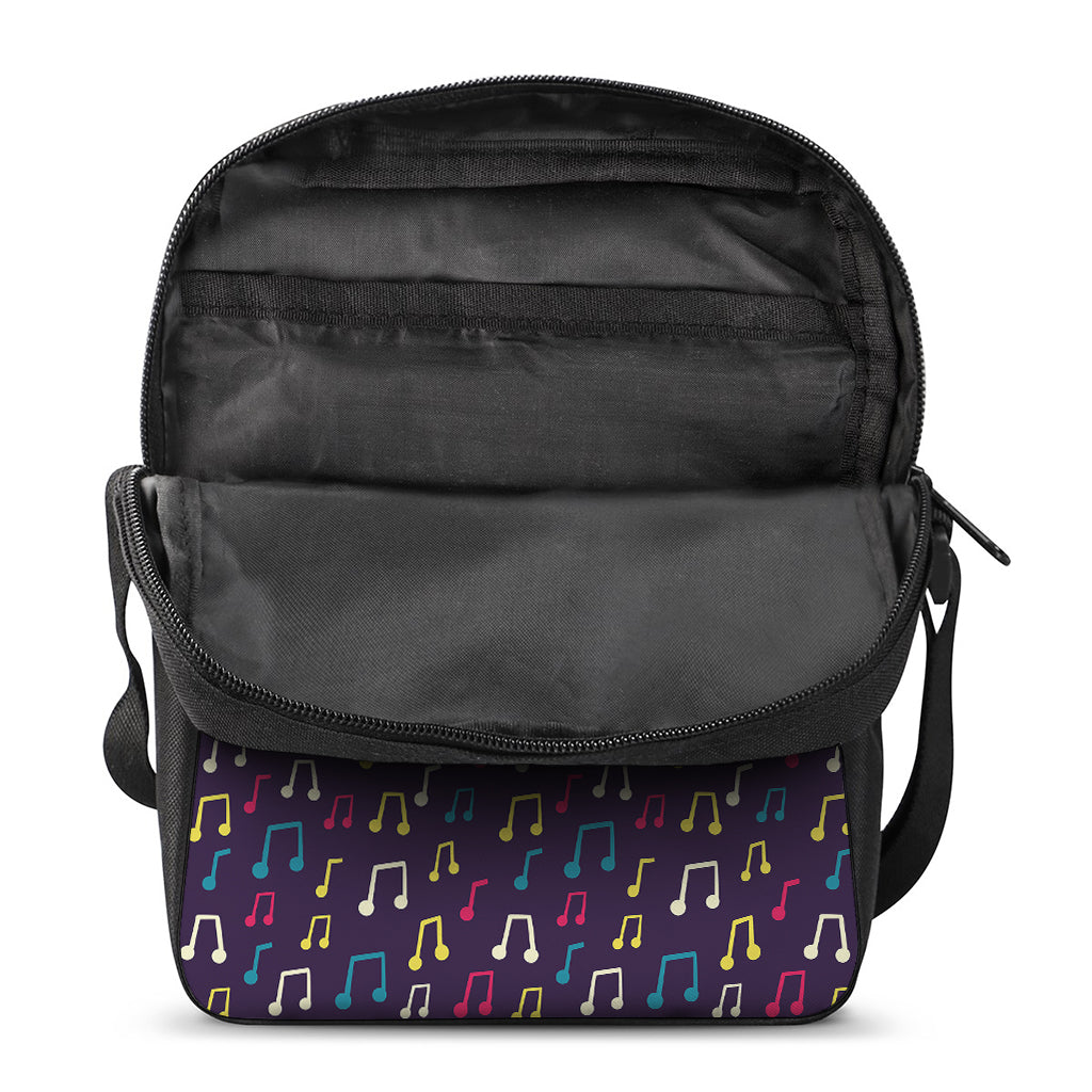 Cute Music Notes Pattern Print Rectangular Crossbody Bag