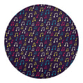 Cute Music Notes Pattern Print Round Blanket