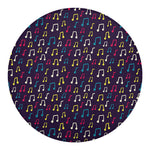 Cute Music Notes Pattern Print Round Blanket