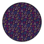 Cute Music Notes Pattern Print Round Floor Mat