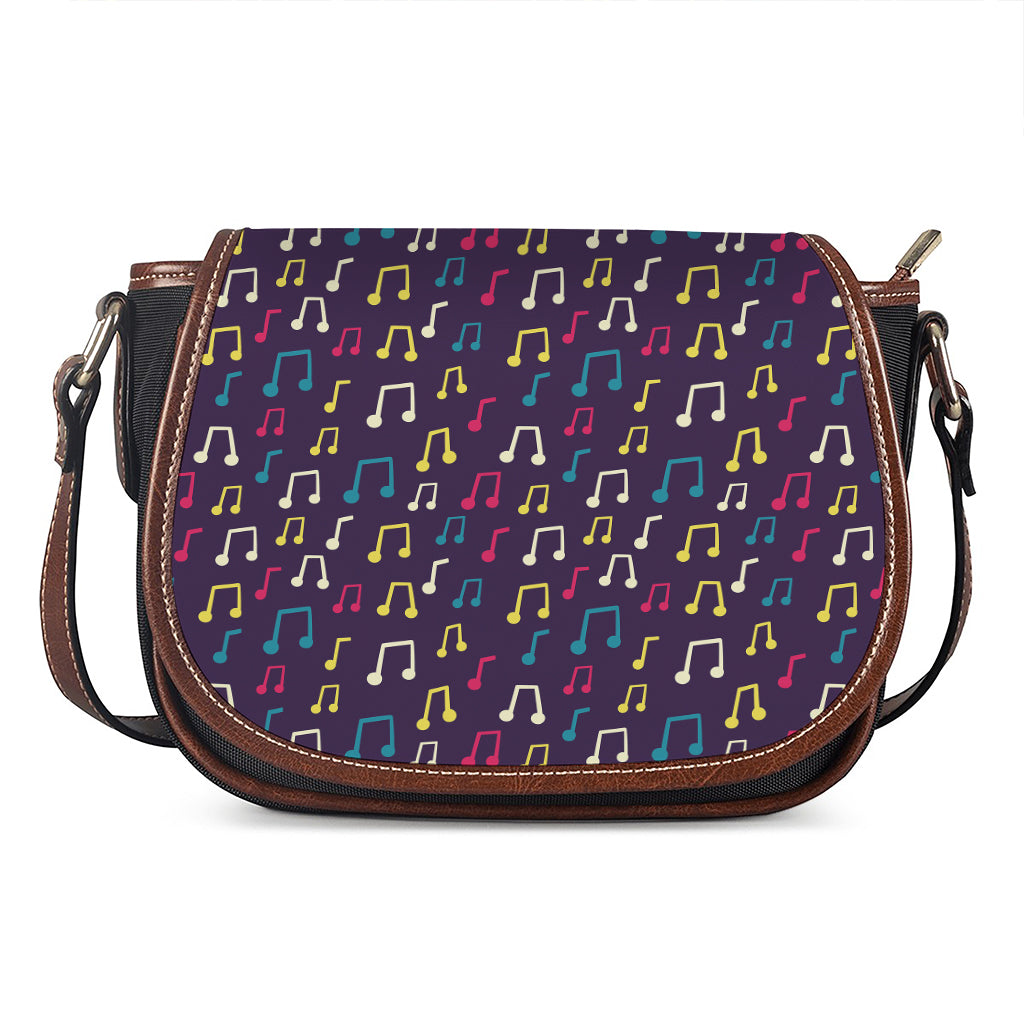 Cute Music Notes Pattern Print Saddle Bag