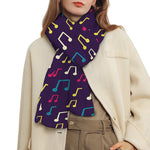 Cute Music Notes Pattern Print Scarf
